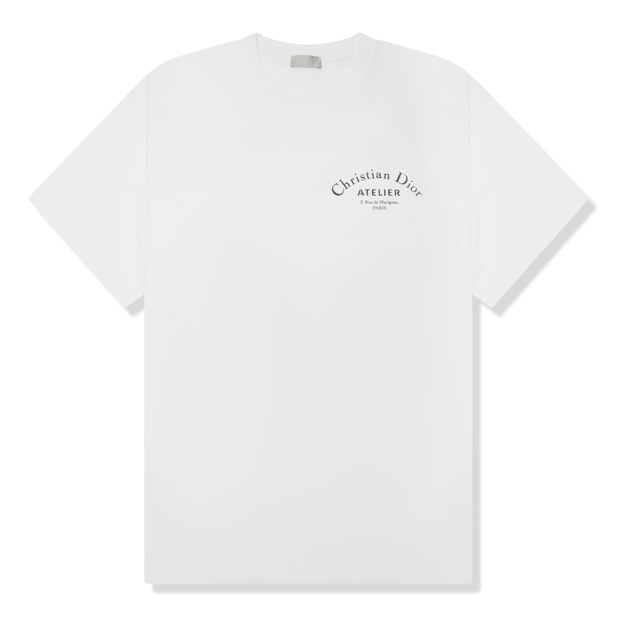 Front View of Dior Homme 'Christian Dior Atelier' White T Shirt 293J645A0677_C988